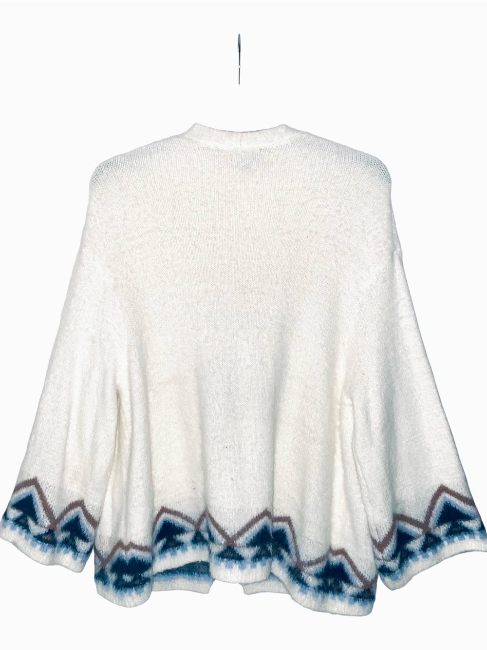 Falls Creek Swing Cardigan Women's 2X/3X White Open Sweater Long Sleeve Heavy